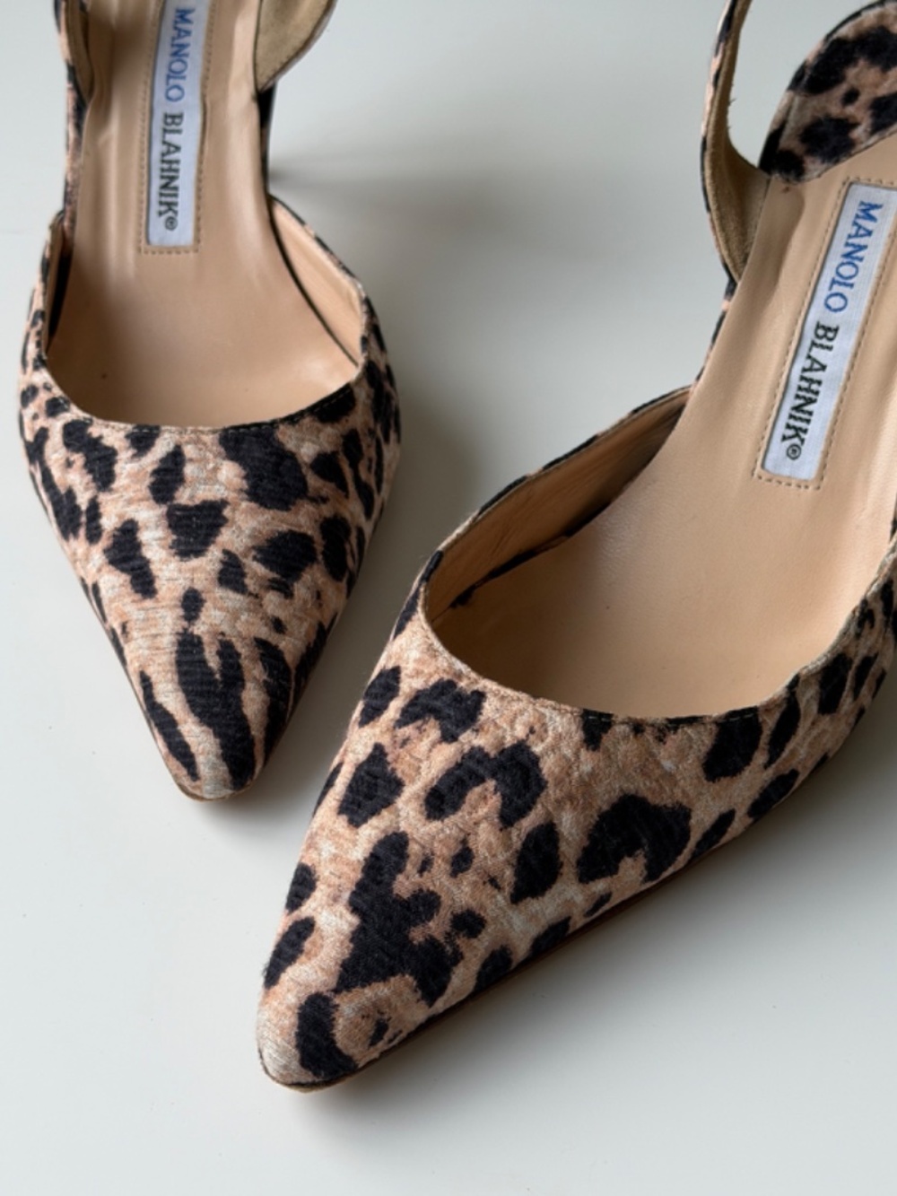 Vintage Manolo Blahnik Leopard Jacquard Carolyne Slingback, IT 39, US 8–8,5 - Picture 10 of 14
